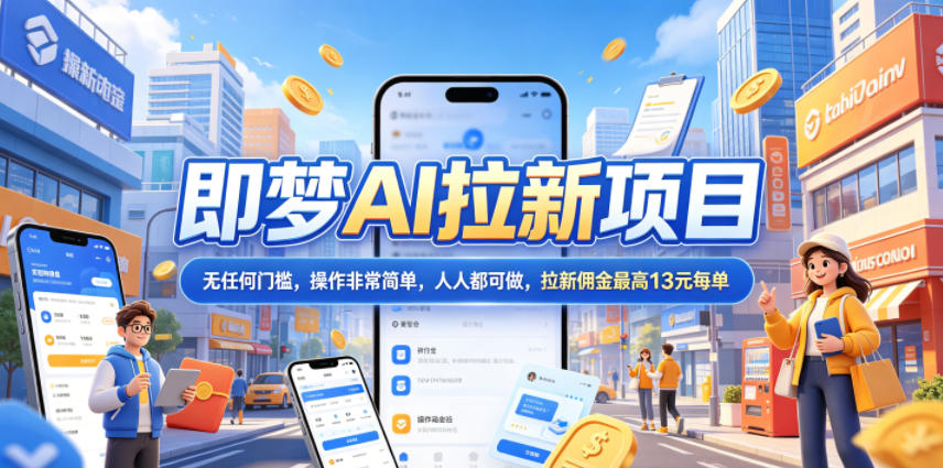 2026年即梦AI拉新项目最新玩法，无任何门槛，操作非常简单，人人都可做，拉新佣金最高13米每单（更新08月07日）-777网创网