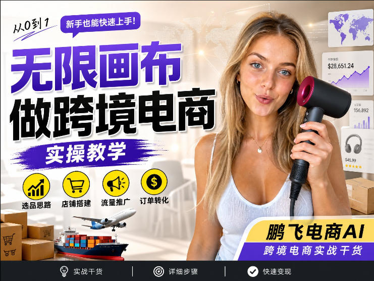 【跨境电商必备】AI无线画布制作商品宣传视频,四步搞定,无线画布工作流,操作简单好上手-777网创网