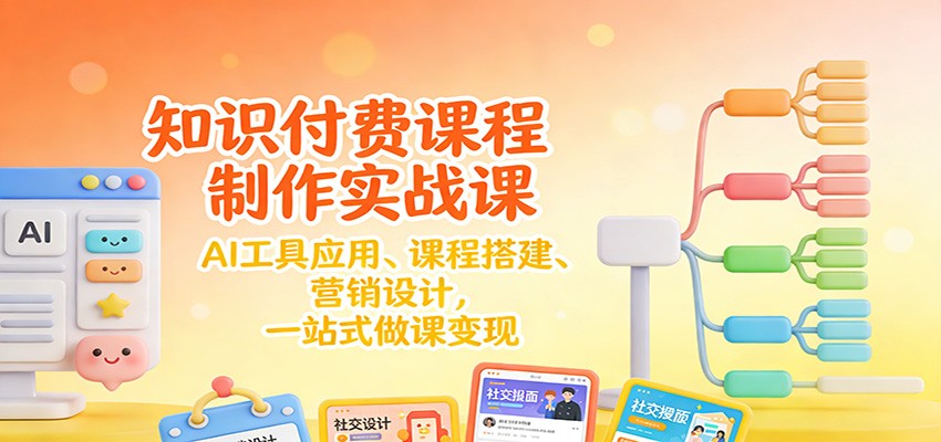 知识付费课程制作实战课:AI工具应用 、课程搭建、营销设计,一站式做课变现 知识付费课程制作实战课:AI工具应用 、课程搭建、营销设计,一站式做课变现