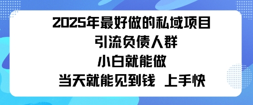 2025私域风口:盯紧负债群体,变现猛,不挑人,有手就行当天见钱