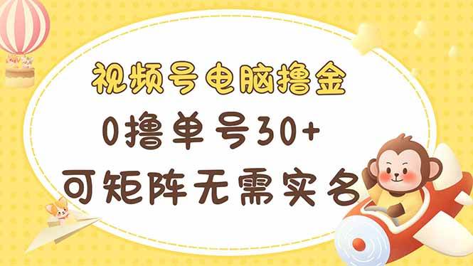 （14220期）视频号电脑撸金 0撸单号30+ 可矩阵 无需实名多号多得-777网创网