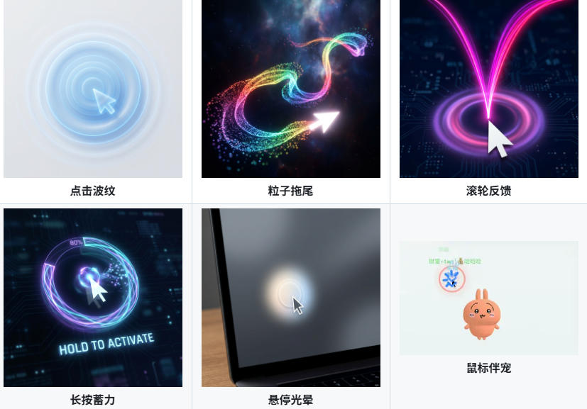 Github开源小工具,轻量、高性能的Windows桌面鼠标特效工具!多种主题可选,完全免费MFCMouseEffect-777网创网