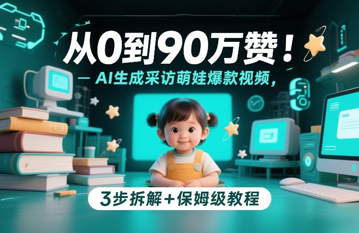 从0到90万赞：AI生成采访萌娃爆款视频，3步拆解+保姆级教程-777网创网