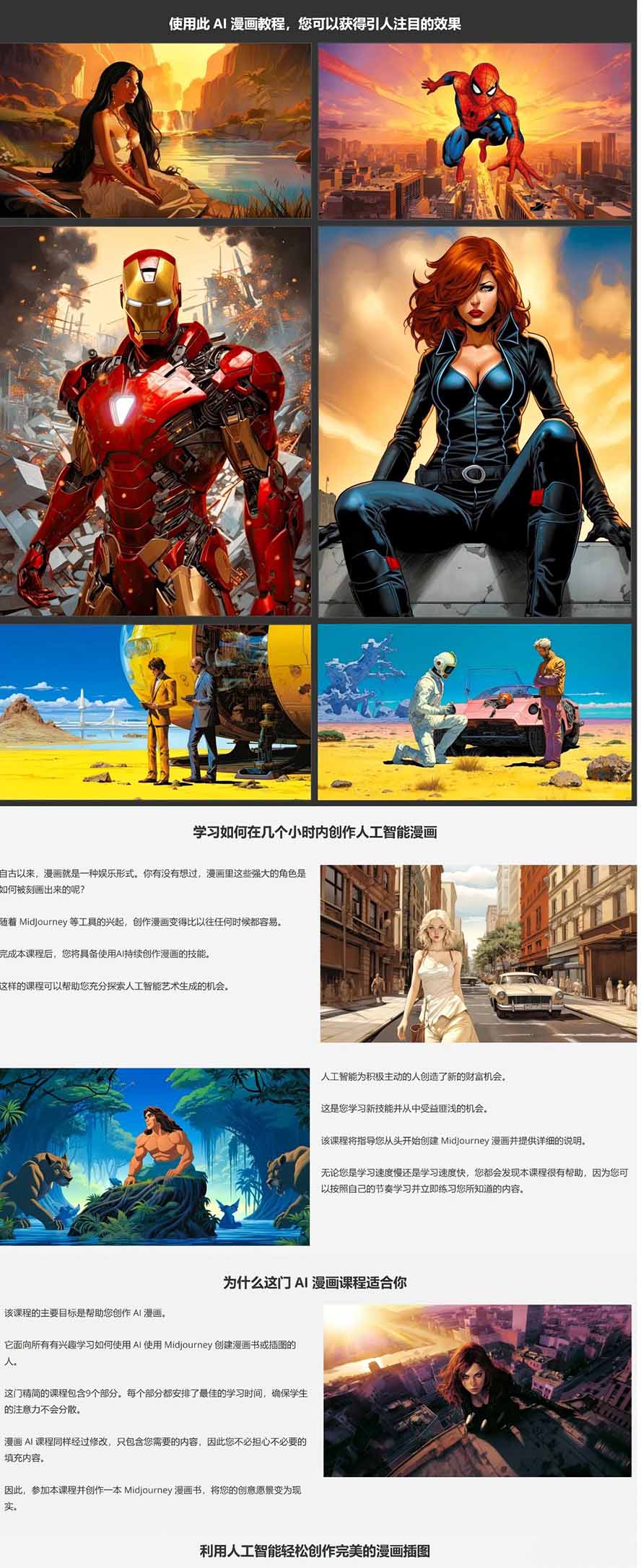 Midjourney AI漫画创作课,脚本构思、人物设计、排版合成,零基础创作完整漫画或系列插画-777网创网