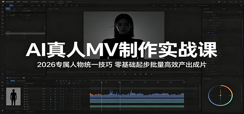 AI真人MV制作实战课：2026专属人物统一技巧，零基础起步批量高效产出成片-777网创网