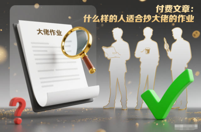 付费文章：什么样的人适合抄大佬的作业？-777网创网