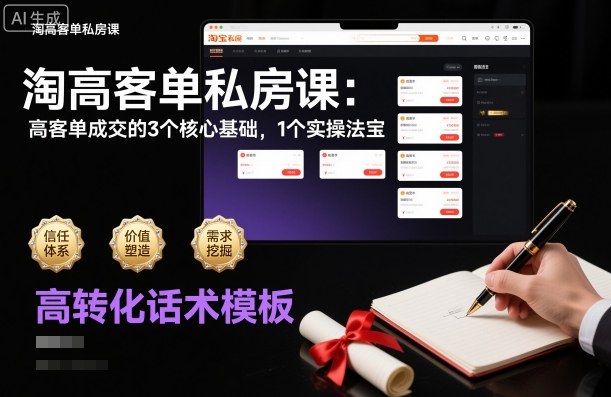 淘高客单私房课：高客单成交的3个核心基础，1个实操法宝-777网创网
