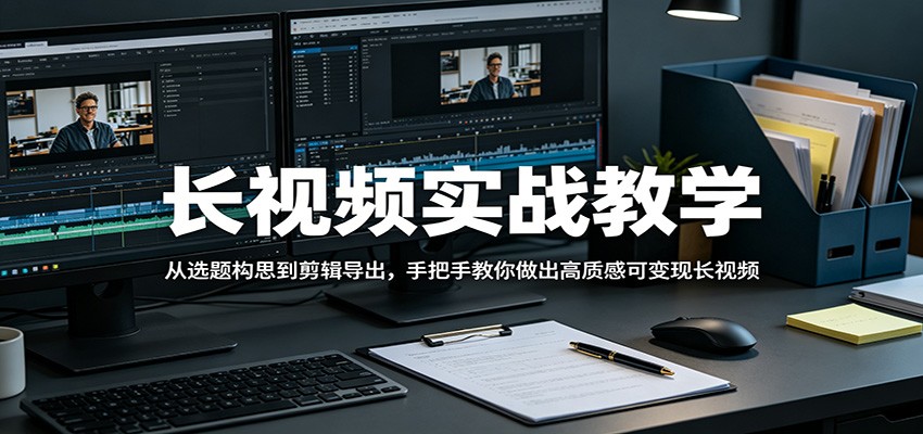 长视频实战教学,从选题构思到剪辑导出,手把手教你做出高质感可变现长视频-777网创网