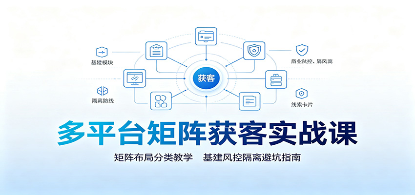 多平台矩阵获客实战课：矩阵布局分类教学，基建风控隔离避坑指南-777网创网