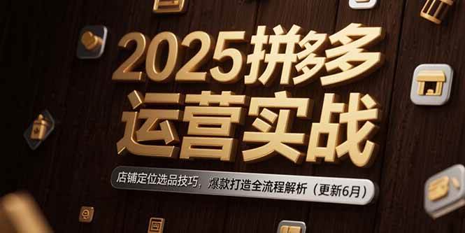 （15235期）2025拼多多运营实战：店铺定位选品技巧，爆款打造全流程解析（更新6月）-777网创网