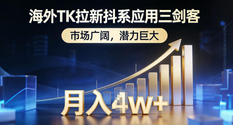 海外TK拉新抖系应用三剑客,市场广阔,潜力巨大,月入1w+