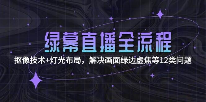 （15044期）绿幕直播全流程：抠像技术+灯光布局，解决画面绿边虚焦等12类问题-777网创网