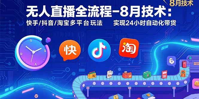 （15635期）无人直播全流程-8月技术：快手/抖音/淘宝多平台玩法 实现24小时自动化带货-777网创网