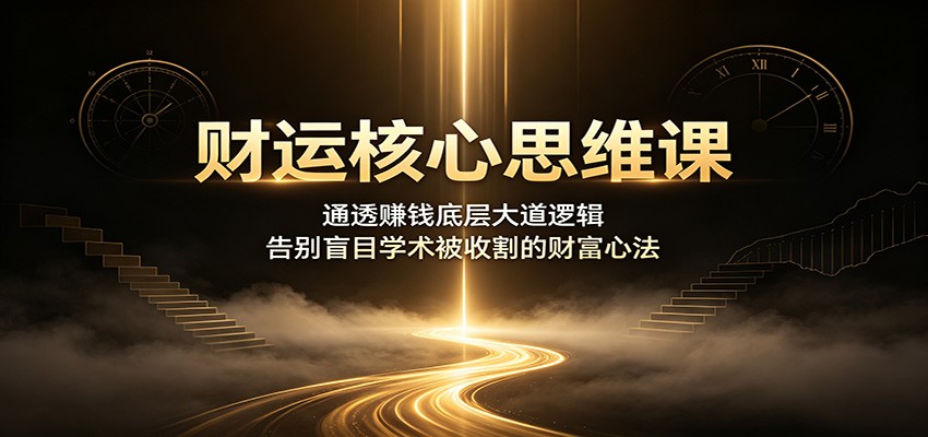 财运核心思维课:通透赚钱底层大道逻辑,告别盲目学术被收割的财富心法-777网创网