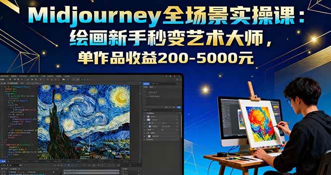 （16125期）Midjourney全场景实操课：绘画新手秒变艺术大师，单作品收益200-5000元-777网创网