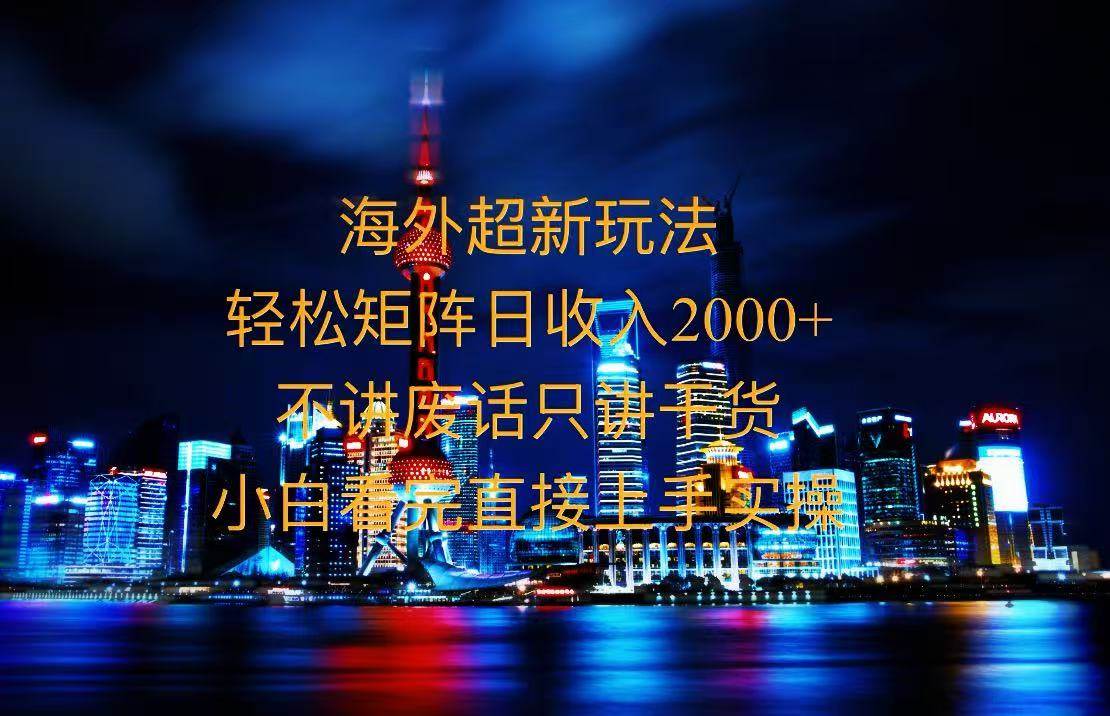 （13583期）2025全新海外暴力玩法，操作简单，小白轻松上手-777网创网