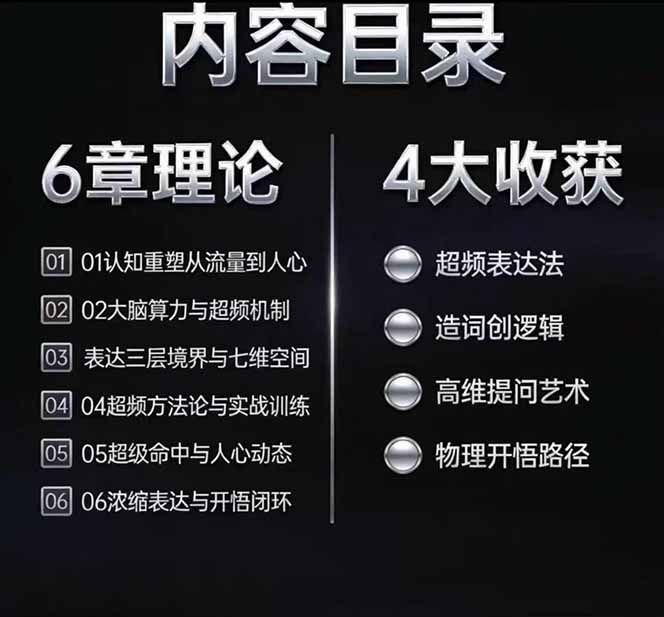 马大个高维表达全套实战课，跳出普通口才教学，大脑超频训练打造原创思想IP体系-777网创网