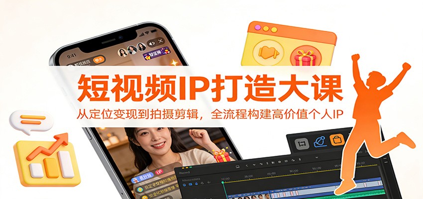 短视频IP打造大课：从定位变现到拍摄剪辑，全流程构建高价值个人IP-777网创网
