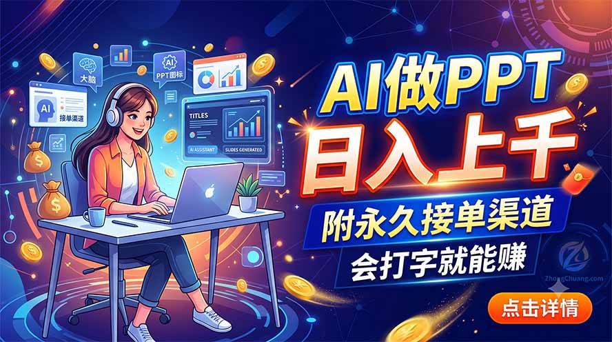 (19644期)AI做PPT日入上千,附永久接单渠道,会打字就能赚 (19644期)AI做PPT日入上千,附永久接单渠道,会打字就能赚