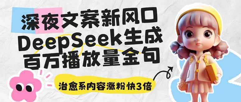 （14587期）深夜文案新风口：DeepSeek生成百万播放量金句，治愈系内容涨粉快3倍-777网创网
