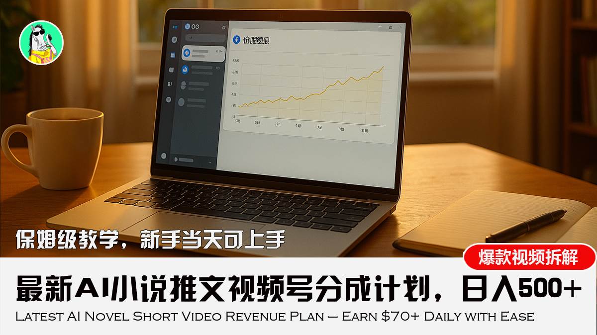 （15614期）最新AI小说推文视频号分成计划，新手小白也能当天日入500+教程-777网创网