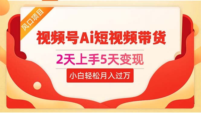 (10807期)2天上手5天变现视频号Ai短视频带货0粉丝0基础小白轻松月入过万-777网创网