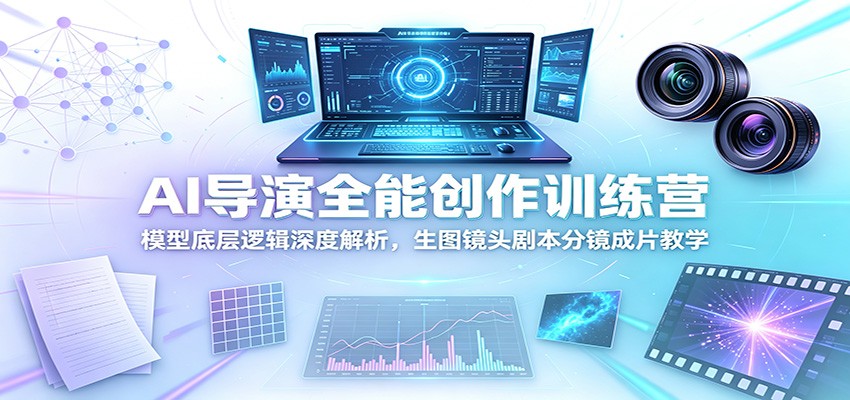 AI导演全能创作训练营：模型底层逻辑深度解析，生图镜头剧本分镜成片教学-777网创网