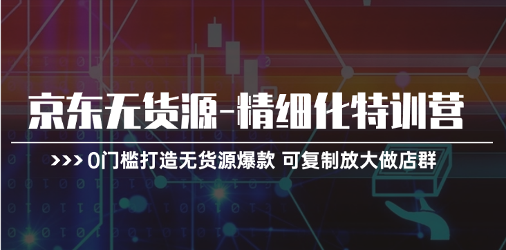（11303期）京东无货源-精细化特训营，0门槛打造无货源爆款 可复制放大做店群-777网创网