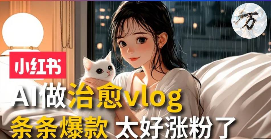 （13172期）AI治愈系vlog动画视频，小红书1个月轻松涨粉破万，商单报价1500+日入2000+-777网创网