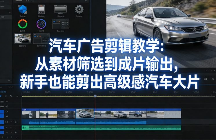 汽车广告剪辑教学：从素材筛选到成片输出，新手也能剪出高级感汽车大片-777网创网