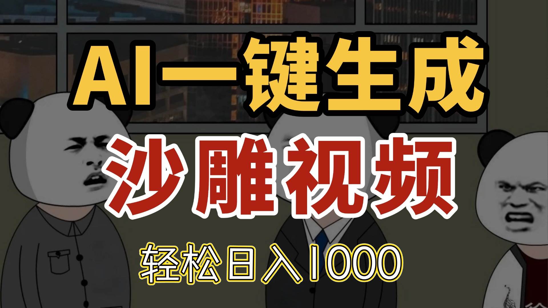 （14756期）AI一键生成沙雕视频，一条视频千万播放，轻松日入1000-777网创网