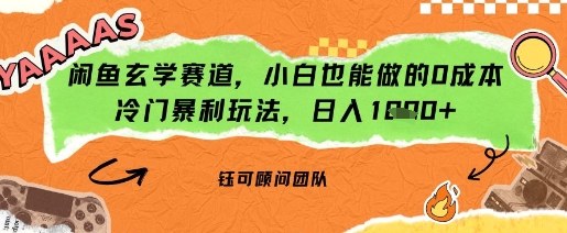 闲鱼玄学赛道,小白也能做的0成本冷门暴利玩法,日入多张