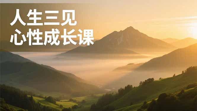 人生三见心性成长课，见天地众生自己，搞透人性安顿身心，活出清晰自我，内在富足无价-777网创网