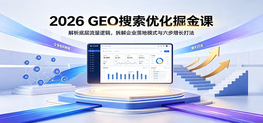 2026 GEO搜索优化掘金课：解析底层流量逻辑，拆解企业落地模式与六步增长打法-777网创网