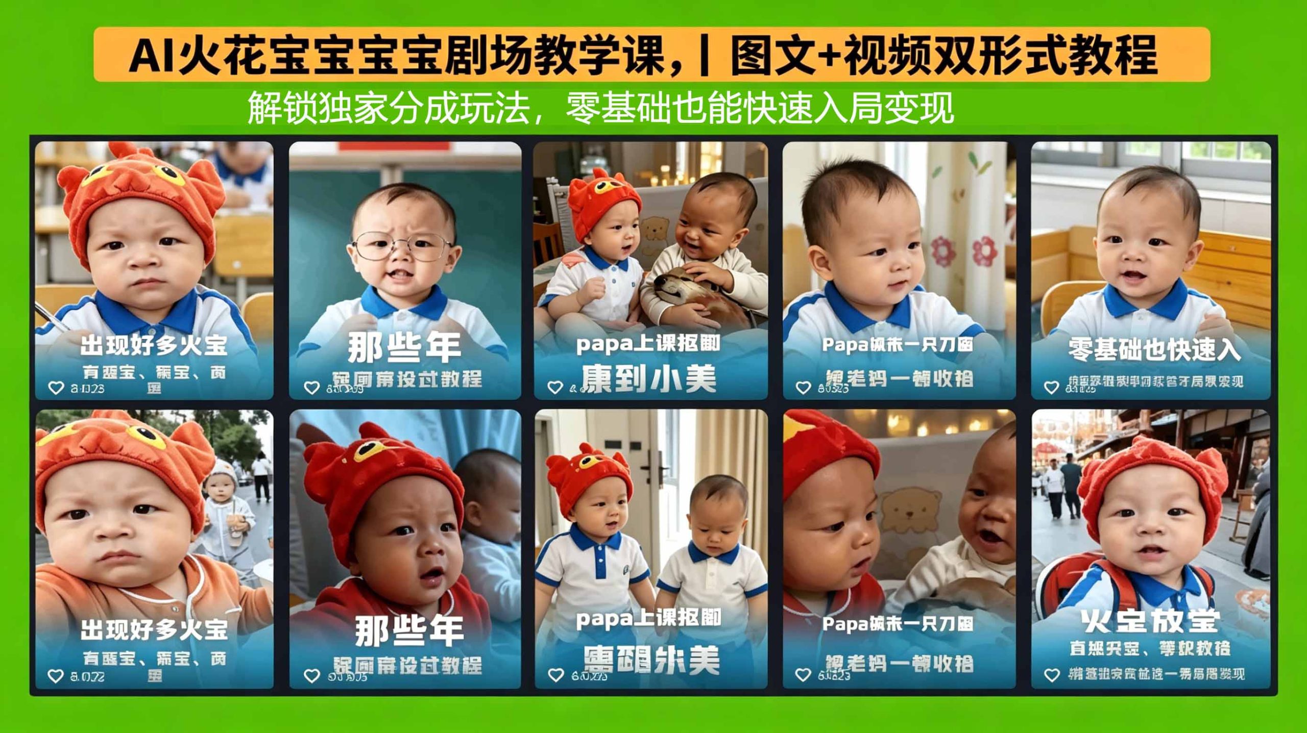 AI火花宝宝宝宝剧场教学课，图文+视频双形式教程，解锁独家分成玩法，零基础也能快速入局变现-777网创网
