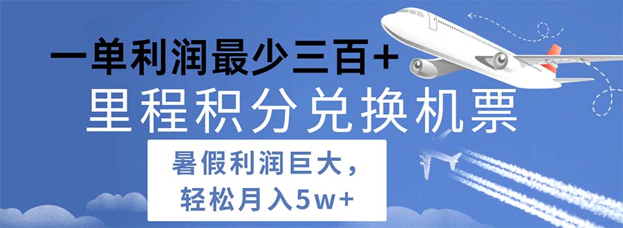 (11385期)2024暑假利润空间巨大的里程积分兑换机票项目,每一单利润最少500-777网创网