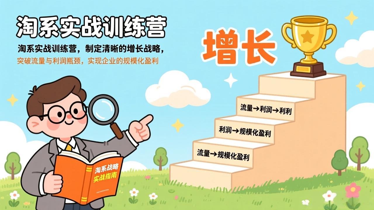 淘系实战训练营，制定清晰的增长战略，突破流量与利润瓶颈，实现企业的规模化盈利-777网创网