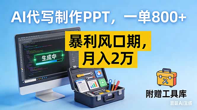 AI代写制作PPT，一单800+， 暴利风口期，月入2万【附工具】-777网创网