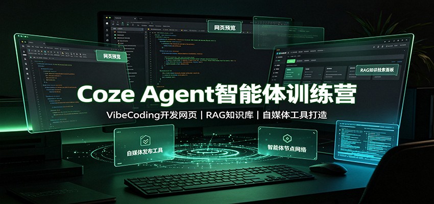 Coze Agent智能体训练营：VibeCoding开发网页，RAG知识库，自媒体工具打造-777网创网