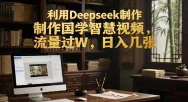 利用Deepseek制作国学智慧视频,流量过W,日入几张
