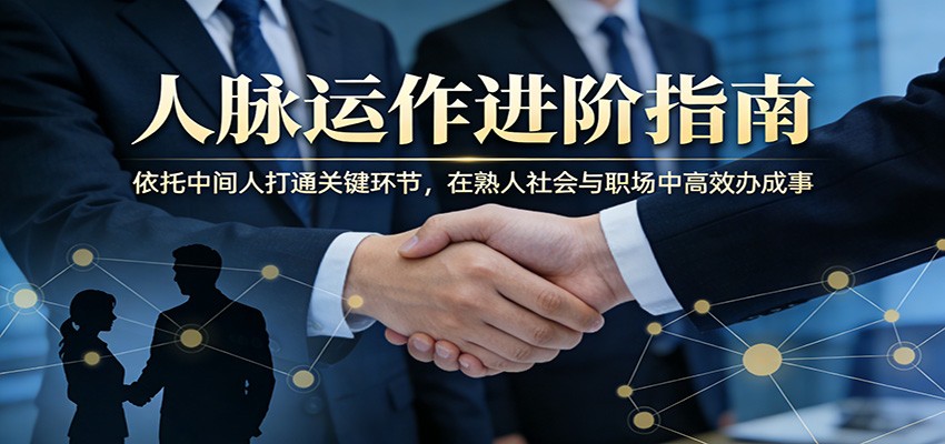 付费文章：人脉运作进阶指南，依托中间人打通关键环节，在熟人社会与职场中高效办成事-777网创网