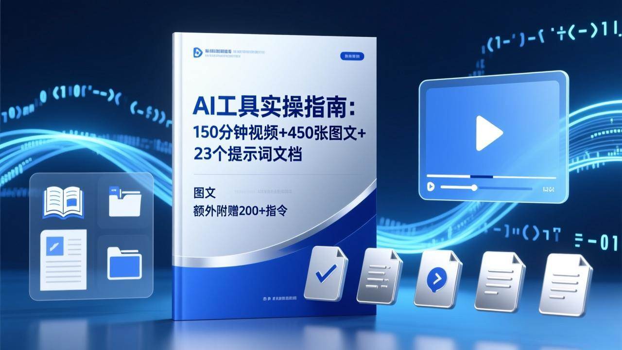 (17504期)AI工具实操指南:150分钟视频+450张图文+23个提示词文档,额外附赠200+指令-777网创网
