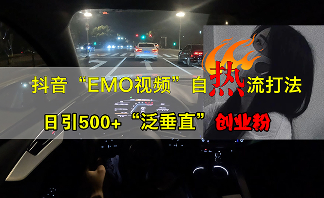 （13029期）抖音EMO视频自热打法，日引500+“泛垂直”创业粉-777网创网