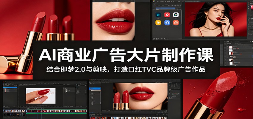 AI商业广告大片制作课：结合即梦2.0与剪映，打造口红TVC品牌级广告作品-777网创网