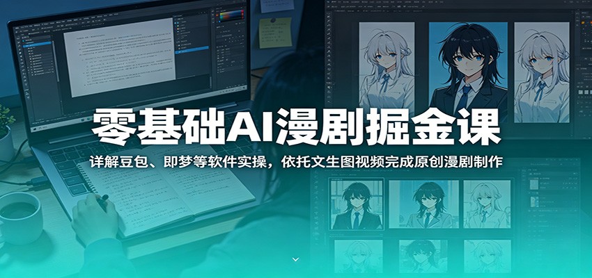 零基础AI漫剧掘金课：详解豆包、即梦等软件实操，依托文生图视频完成原创漫剧制作-777网创网