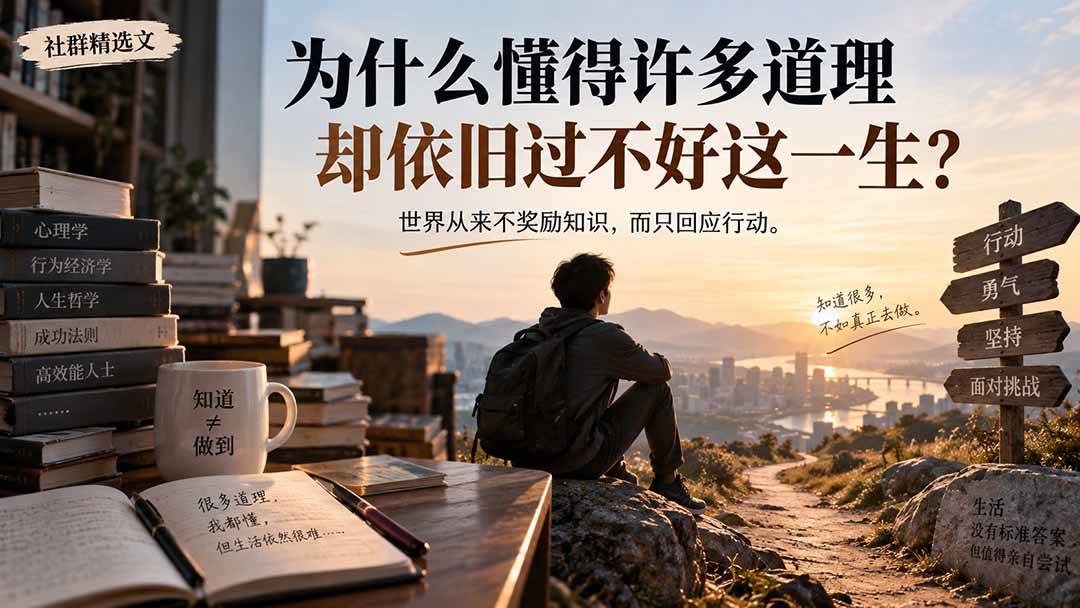 (20462期)社群精选文:为什么懂得许多道理却依旧过不好这一生?-777网创网