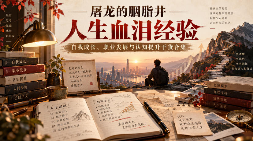 屠龙的胭脂井人生血泪经验|自我成长、职业发展与认知提升干货合集【文档】-777网创网