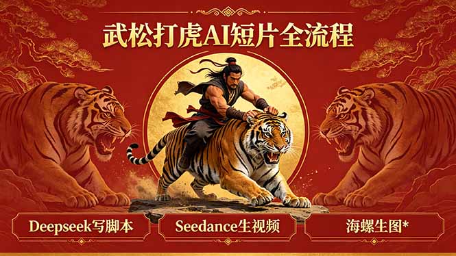 武松打虎AI短片全流程:Deepseek写脚本+Seedance生视频+海螺生图-777网创网