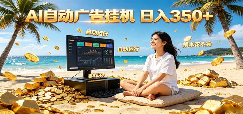 AI自动广告挂机 日入350+ 真正做到躺赚式变现,根本花不完!-777网创网