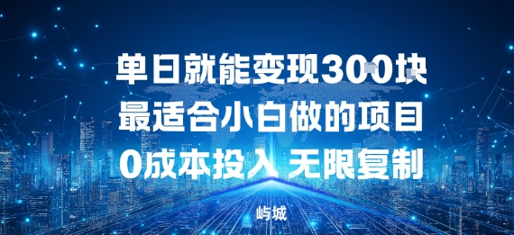 单日就能变现3张,最适合小白做的项目0成本投入,无限复制